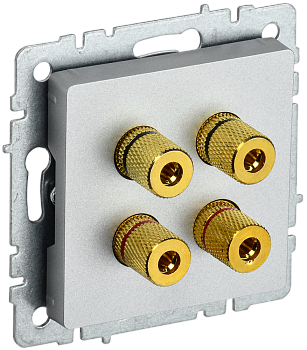 Аудиорозетка четырехместная BRITE IEK алюминий  – купить розетки, рамки, выключатели оптом и в розницу  Аудиорозетка четырехместная BRITE IEK алюминий во Владивостоке