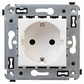 Розетка в стену, 2P+E, с з/ш, Avanti "Белое облако" DKC во Владивостоке