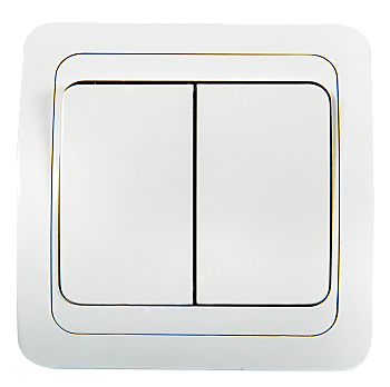 Выключатель двухклавишный CLASSICO белый 2023 IN HOME во Владивостоке