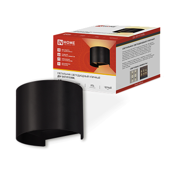 Светильник уличный светодиодный ДБУ DOT-R15B 15Вт 3000К IP54 круглый черный IN HOME во Владивостоке