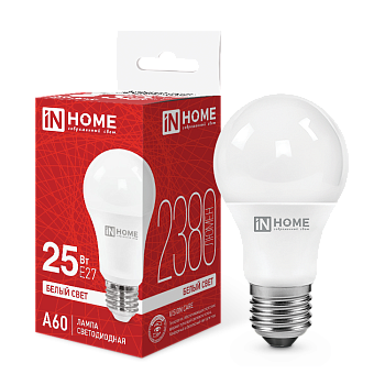 Лампа светодиодная LED-A60-VC 25Вт 230В Е27 4000К 2380Лм IN HOME во Владивостоке