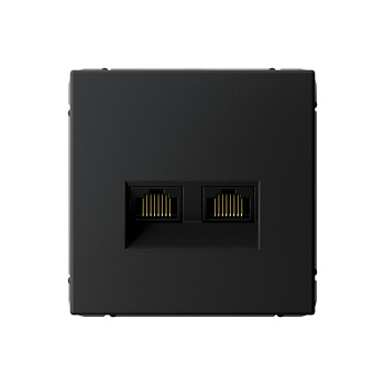 ARTGALLERY РОЗЕТКА двойная компьютерная RJ45+RJ45, кат.6А, механизм, КАРБОН во Владивостоке