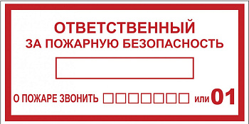 Наклейка "Ответственный за пожарную безопасность" B03 (100х200мм.) EKF PROxima во Владивостоке