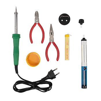 Набор для пайки №13 (паяльник 30Вт, подставка, канифоль, припой, бокорезы, тонкогубцы) REXANT во Владивостоке