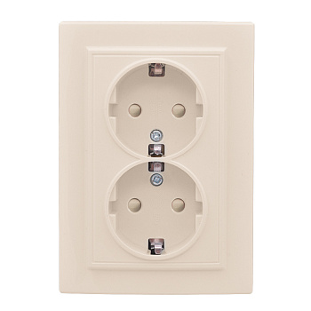 Розетка 2-местная СП с заземлением 16А бежевый с защитной шторкой Минск EKF во Владивостоке