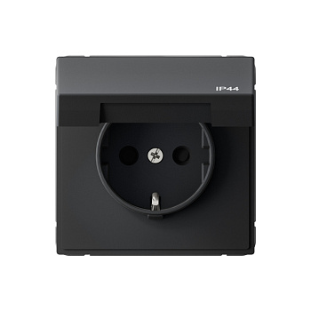 ARTGALLERY РОЗЕТКА с заземл. со шт. с крышк, 16А, IP44, механизм, КАРБОН во Владивостоке