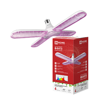 Лампа светодиодная LED-HP 40STD-ФИТО красно-синий спектр 40Вт 230В Е27 четыре лепестка IN HOME во Владивостоке