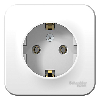 Розетка одинарная BLANCA SE накладная с заземлением с изоляционной пластиной белая  – купить розетки, рамки, выключатели оптом и в розницу  Розетка одинарная BLANCA SE накладная с заземлением с изоляционной пластиной белая во Владивостоке