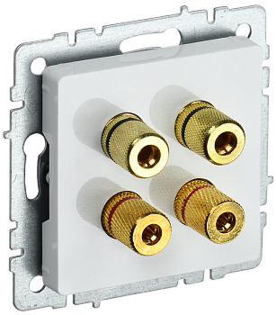 Аудиорозетка четырехместная BRITE IEK белая  – купить розетки, рамки, выключатели оптом и в розницу  Аудиорозетка четырехместная BRITE IEK белая во Владивостоке
