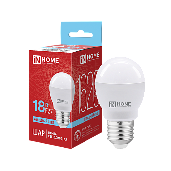 Лампа светодиодная LED-ШАР-VC 18Вт 230В E27 6500K 1620Лм IN HOME во Владивостоке