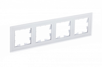 Рамка четырехместная AtlasDesign Nature SE матовое стекло белая во Владивостоке