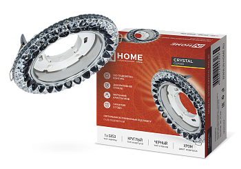 Светильник встраиваемый GX53R-crystal R42L-BC с подсветкой 4К под GX53 Черный/Хром IN HOME  – купить кабель и провод оптом и в розницу  Светильник встраиваемый GX53R-crystal R42L-BC с подсветкой 4К под GX53 Черный/Хром IN HOME во Владивостоке
