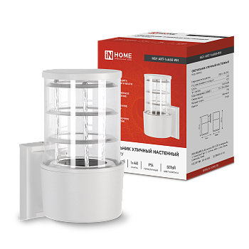 Светильник уличный настенный односторонний НБУ ART-1хA60-WH алюминиевый белый IP54 IN HOME во Владивостоке