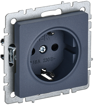 Розетка одинарная с з/к со шторками 16А BRITE IEK маренго во Владивостоке