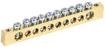 Шина PEN "земля-ноль" 8х12мм 10/2 (10групп/креп по краям)IEK во Владивостоке