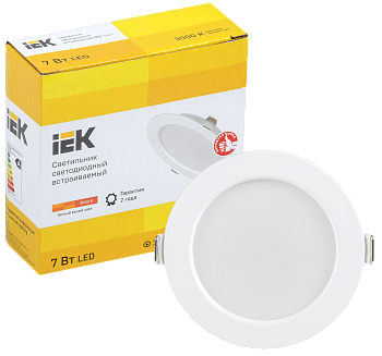Светильник LED ДВО 1611 белый круг 7Вт 3000К IP20 IEK во Владивостоке