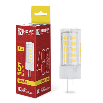 Лампа светодиодная LED-JC 5Вт 12В G4 3000К 480Лм IN HOME во Владивостоке