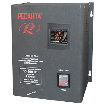 Стабилизатор СПН-13500 Ресанта  – купить стабилизаторы трехфазные, однофазные, трансформаторы оптом и в розницу  Стабилизатор СПН-13500 Ресанта во Владивостоке