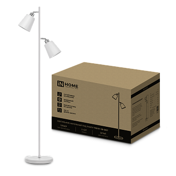 Светильник напольный под лампу ТНО 01-2-2хЕ27Б 230В белый плафон, белый корпус IN HOME во Владивостоке