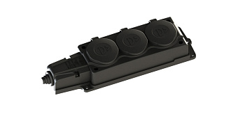 Розетка (Каучук) 3 места 2К+3 MultiSet IP44 черная во Владивостоке