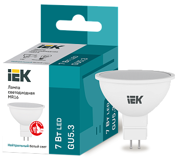 Лампа LED MR16 софит 7Вт 230В 4000К GU5.3 IEK  – купить лампы всех видов оптом и в розницу  Лампа LED MR16 софит 7Вт 230В 4000К GU5.3 IEK во Владивостоке