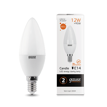 Лампа светодиодная LED-СВЕЧА 12Вт E14 3000K 880Лм Elementary GAUSS во Владивостоке