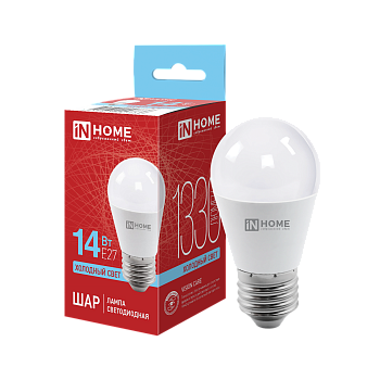 Лампа светодиодная LED-ШАР-VC 14Вт 230В E27 6500K 1330Лм IN HOME  – купить лампы всех видов оптом и в розницу  Лампа светодиодная LED-ШАР-VC 14Вт 230В E27 6500K 1330Лм IN HOME во Владивостоке