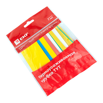 Термоусаживаемая трубка ТУТ нг 30/15 набор 7 цветов по 3 шт 100 мм EKF PROxima во Владивостоке