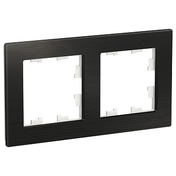 Рамка двойная AtlasDesign Nature SE металл оникс во Владивостоке