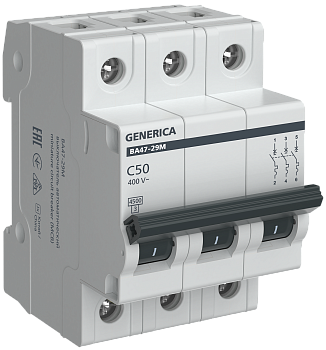 Автоматический выключатель ВА47-29М 3P 50А 4,5кА C GENERICA во Владивостоке