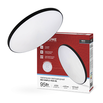 Светильник светодиодный NEO SIMPLE-9565-BL 95Вт 230В 6500K 7600Лм 460x67мм черный IN HOME во Владивостоке