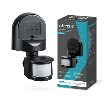 Датчик движения инфракрасный ДД 08Ч 1200Вт 180 гр.12м IP44 черный NEOX во Владивостоке