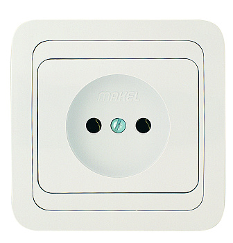 Розетка одинарная МИМОЗА MAKEL белая во Владивостоке