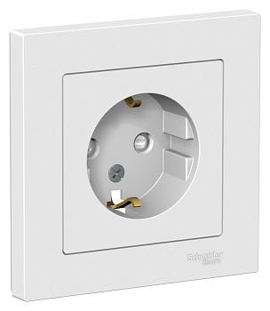 Розетка одинарная AtlasDesign SE с з/к со шторками лотос в сборе во Владивостоке