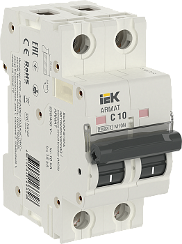 Автоматический выключательM10N 2P 10А 10кА х-ка C ARMAT IEK во Владивостоке