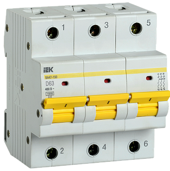 Автоматический выключатель ВА47-150 3Р 63А 15кА х-ка D IEK во Владивостоке