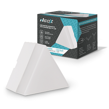 Светильник-коннектор треугольный ДБО-ТР-LINE 10Вт 230В 6500К белый NEOX  – купить кабель и провод оптом и в розницу  Светильник-коннектор треугольный ДБО-ТР-LINE 10Вт 230В 6500К белый NEOX во Владивостоке