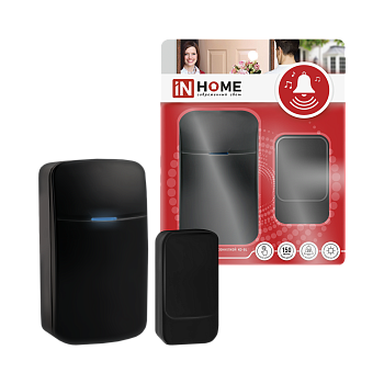 Звонок беспроводной KD-BL 38 мелодий с вилкой 230В с подсветкой с пьезокнопкой 150м черный IN HOME во Владивостоке