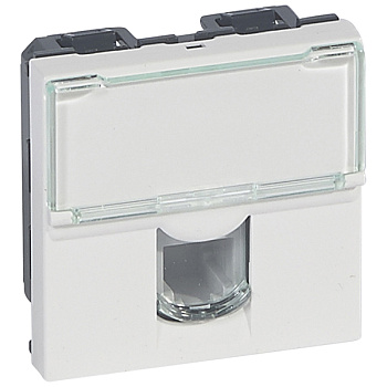 Розетка телефонная Legrand MOSAIC RJ-11 для кабель-канала белая во Владивостоке