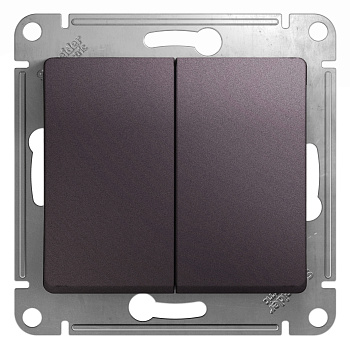 Выключатель двухклавишный Glossa SE сиреневый туман во Владивостоке
