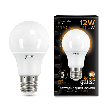 Лампа светодиодная LED-A60 12Вт E27 3000K 1150Лм Black GAUSS во Владивостоке