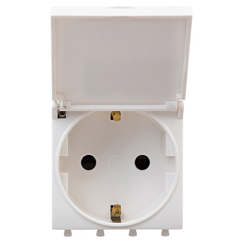 Розетка с крышкой модульная, 2P+E, с защитной шторкой, Avanti "Белое облако", 2 мод. DKC во Владивостоке