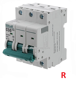 Автоматический выключатель DEKraft ВА-103 3Р 50А 6кА х-ка C  – купить силовое и модульное оптом и в розницу  Автоматический выключатель DEKraft ВА-103 3Р 50А 6кА х-ка C во Владивостоке