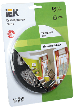 Лента светодиодная 5м блистер LSR-3528G60-4.8-IP20-12V IEK-eco во Владивостоке