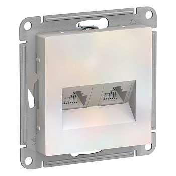 Розетка двойная компьютерная AtlasDesign SE RJ45+RJ45 жемчуг во Владивостоке