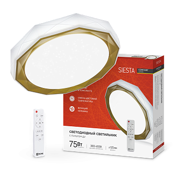 Светильник светодиодный COMFORT SIESTA 75Вт 230В 3000-6500K 6000Лм 520x90мм с пультом ДУ IN HOME во Владивостоке