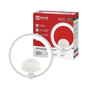 Светильник светодиодный ELEGANT BLISS-WH 30Вт 230В 3000-6500K 2400Лм STEP COLOR белый IN HOME  – купить кабель и провод оптом и в розницу  Светильник светодиодный ELEGANT BLISS-WH 30Вт 230В 3000-6500K 2400Лм STEP COLOR белый IN HOME в Владивостоке