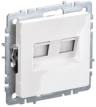 Розетка двойная RJ11+RJ45 кат.5E BRITE IEK белая  – купить розетки, рамки, выключатели оптом и в розницу  Розетка двойная RJ11+RJ45 кат.5E BRITE IEK белая во Владивостоке
