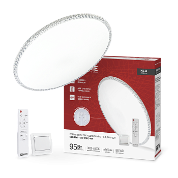 Светильник светодиодный NEO MYSTERY-95RC-WH 95Вт 230В 3000-6500K 7600Лм 465x70мм с пультом ДУ белый IN HOME во Владивостоке