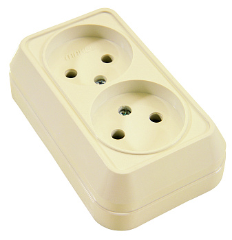 Розетка двойная накладная MAKEL крем во Владивостоке